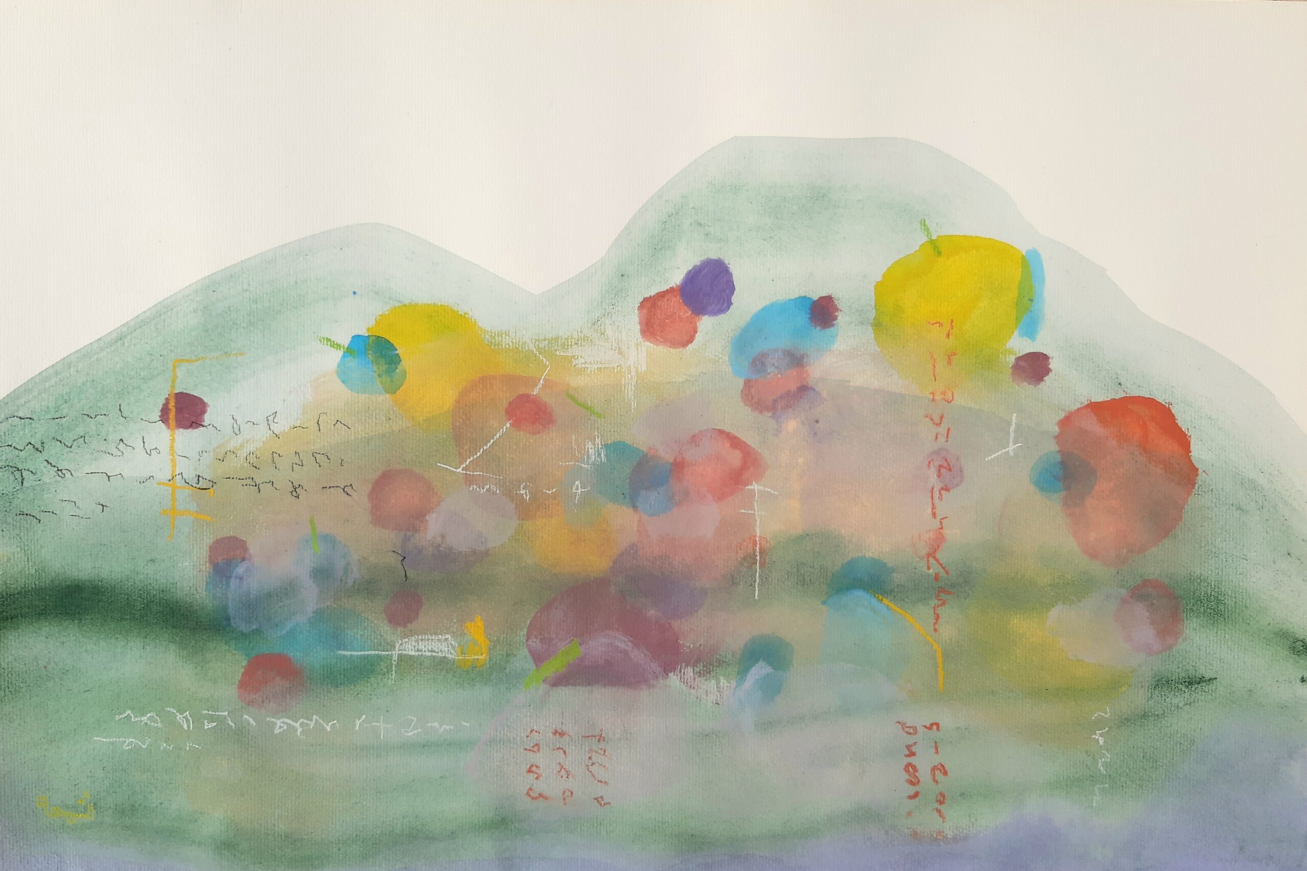 Painting by Fadi Elchamaa, Innominate #8389, 2022.