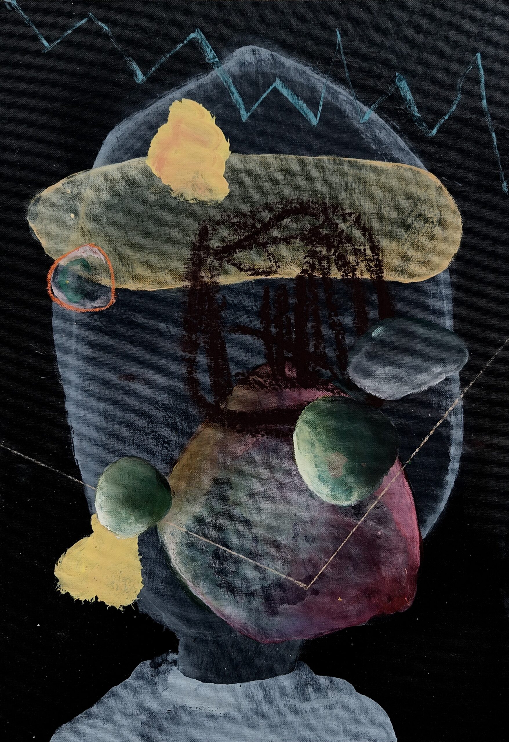 Painting by Fadi Elchamaa, Innominate #11689, 2023.